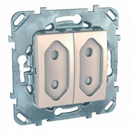 Изображение продукта Розетка двухмодульная Schneider Electric Unica б/з со шторками 10A 250V 